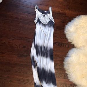 Jersey material tie dye maxi dress